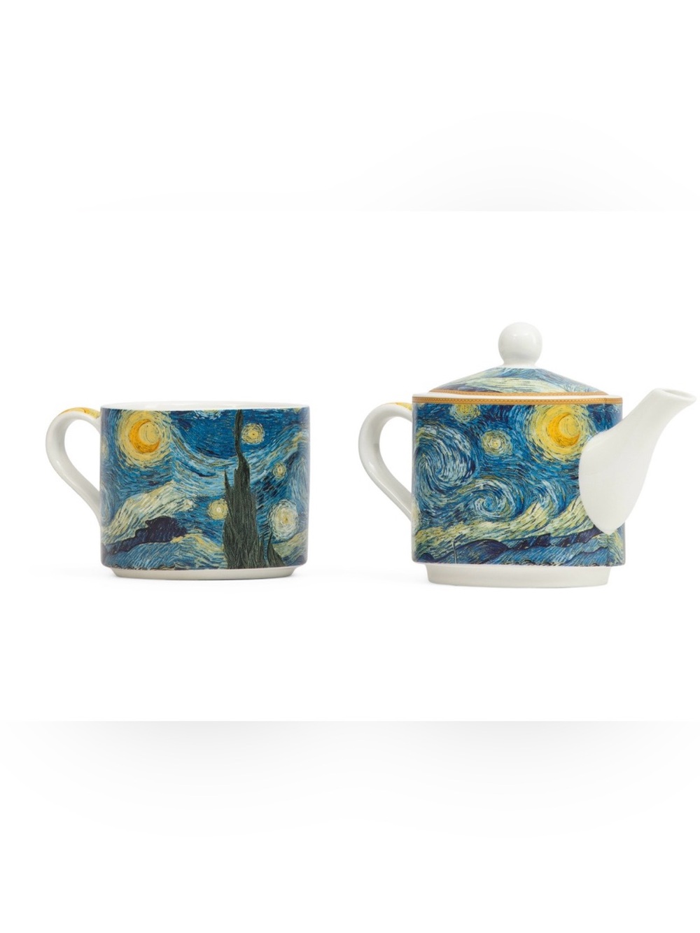 Van Gogh Starry Night 2 Piece Teapot and Cup Set